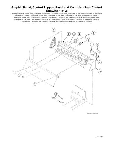 Graphic panel/rear control support panel