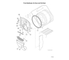 Speed Queen ADE4BRGS175TW01 START S#2001000001 front bulkhead/air duct/felt seal diagram