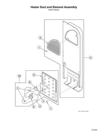 Heater duct/element assy