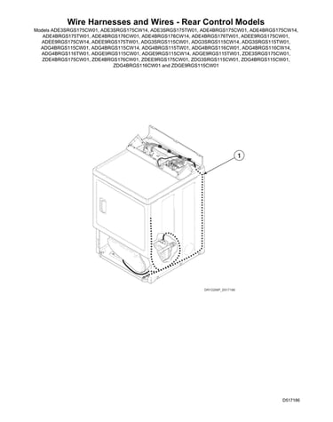 Wire harnesses/wires - rear control models