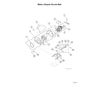 Speed Queen ADEE8RGS173TW01 motor/exhaust fan/belt diagram