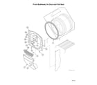 Speed Queen ADEE8RGS173TW01 front bulkhead/air duct/felt seal diagram