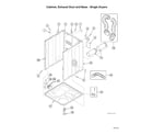 Speed Queen ADEE8RGS173TW01 cabinet/exhaust duct/base - single dryers diagram