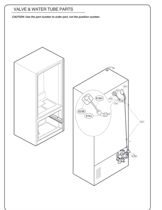 Valve & water tube parts