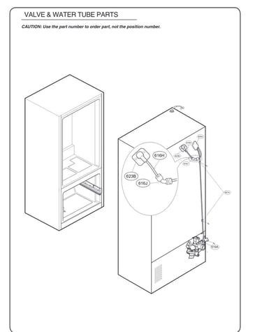Valve & water tube parts