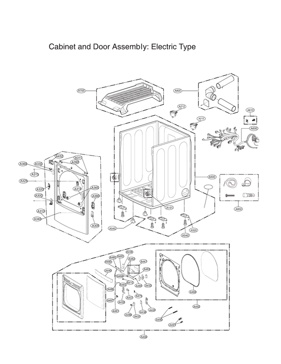 Cabinet & door assy : electric type
