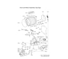 LG DLG7401WE/00 drum & motor assy : gas type diagram