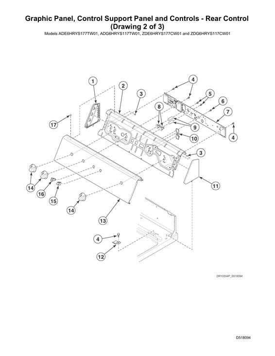 Graphic panel/rear control support panel