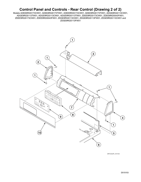 Control panel/rear control