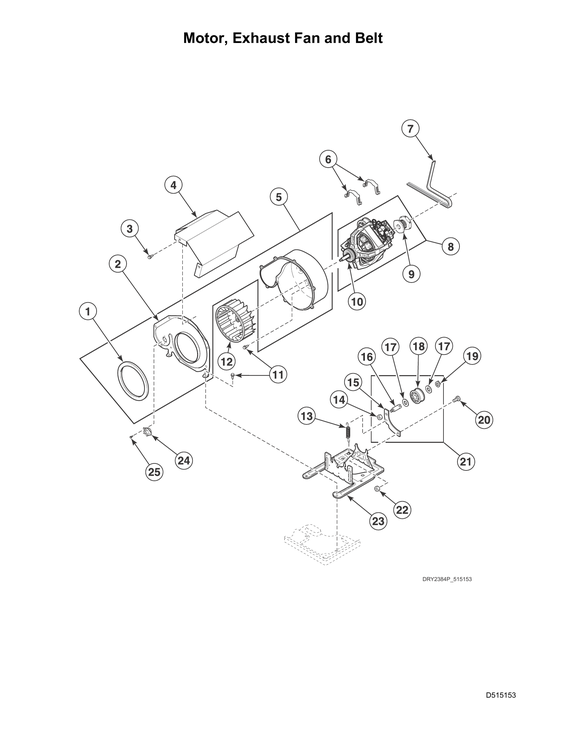 Motor/exhaust fan/belt