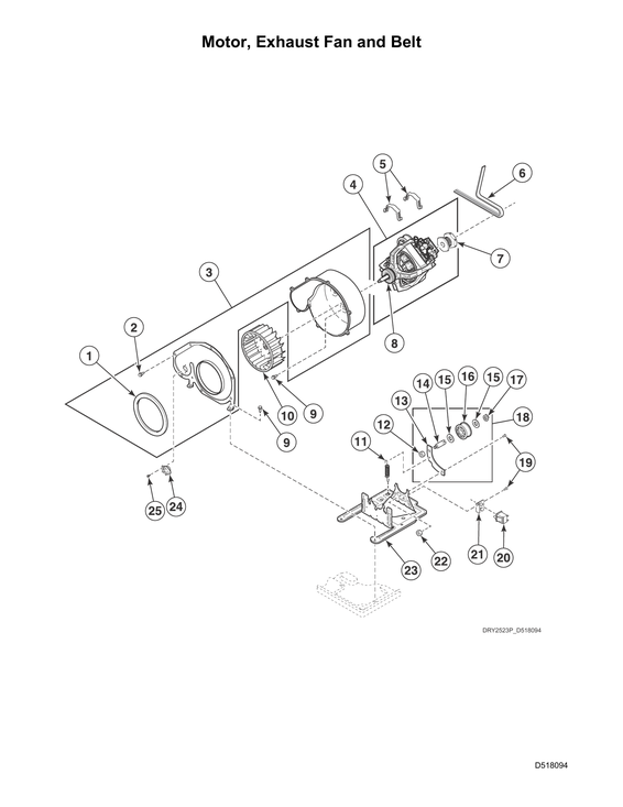 Motor/exhaust fan/belt