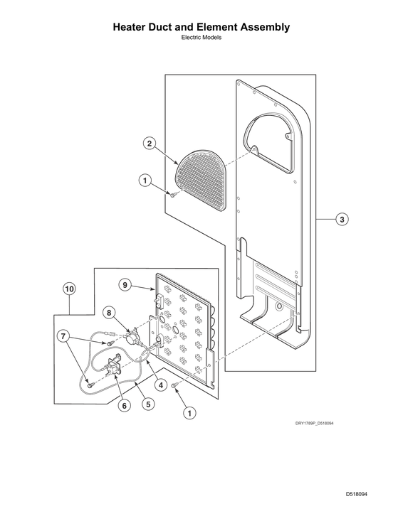 HEATER DUCT/ELEMENT ASSY - ELECTRIC MODELS