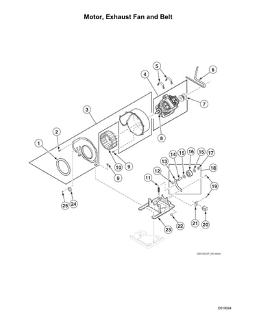 Motor/exhaust fan/belt