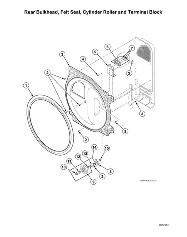 Rear bulkhead/felt seal/cylinder roller/terminal block
