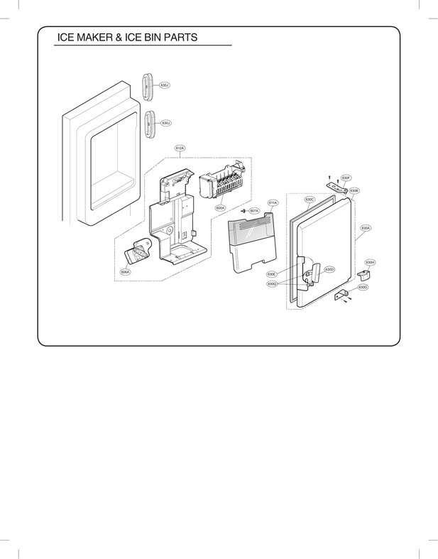 Ice maker & ice bin parts