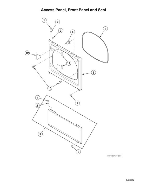 Access panel/front panel/seal