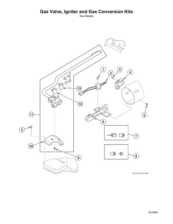 Gas valve/igniter/gas conversion kits