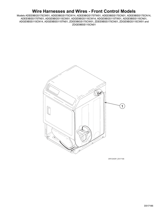 Wire harnesses/wires - front control models