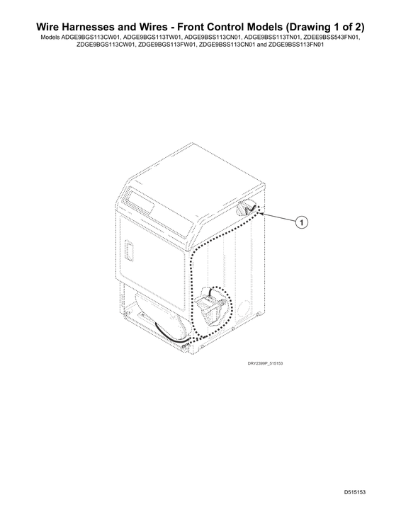 Wire harnesses/wires - front control models