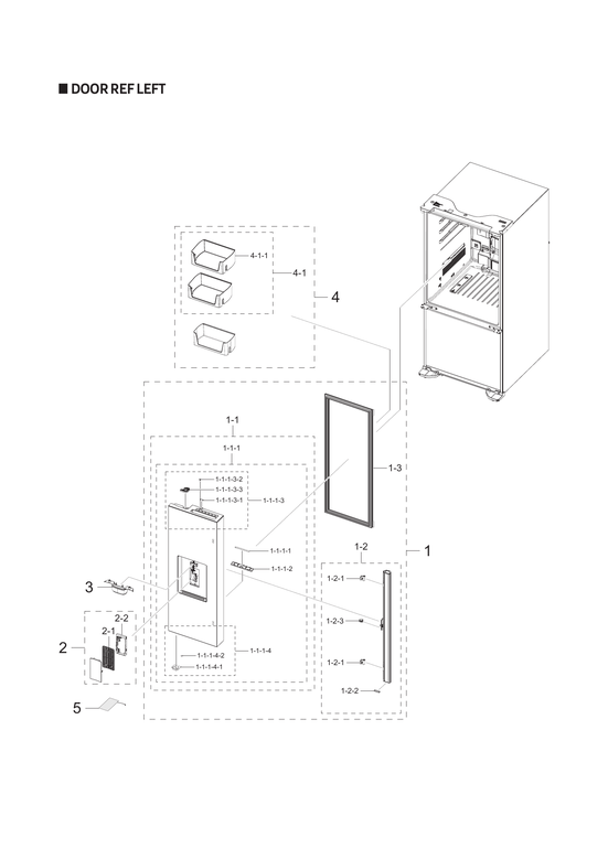 Left refrigerator door