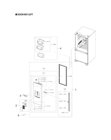 Left refrigerator door