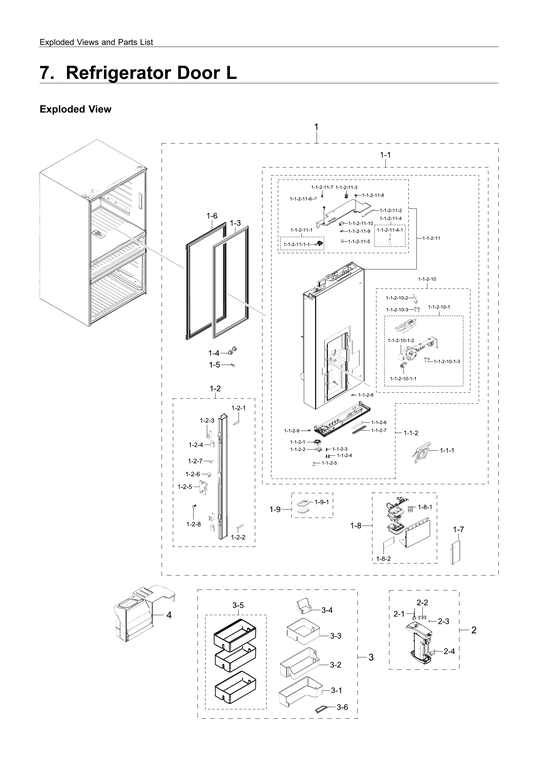 LEFT REFRIGERATOR DOOR PARTS