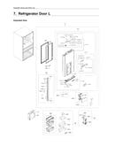 Left refrigerator door parts