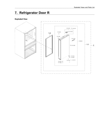 Right refrigerator door parts