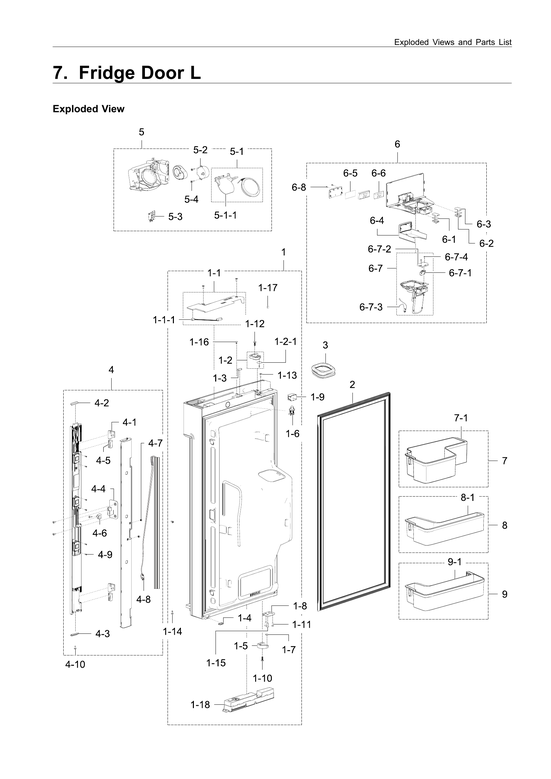 LEFT REFRIGERATOR PARTS