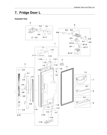 Left refrigerator parts