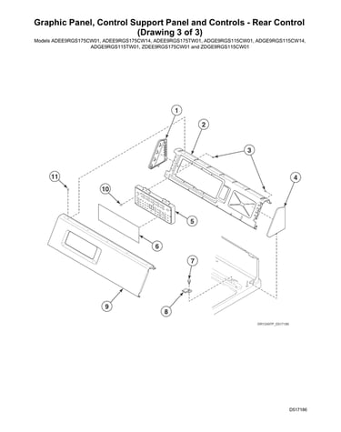 Graphic panel/control support panel/rear control