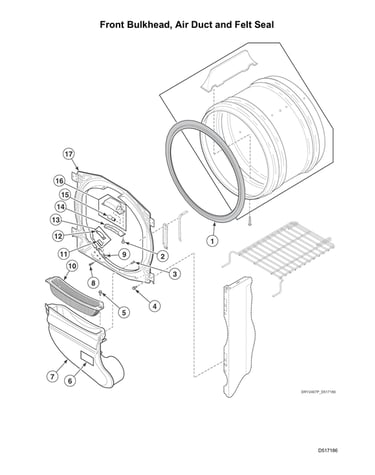 Front bulkhead/air duct/felt selt
