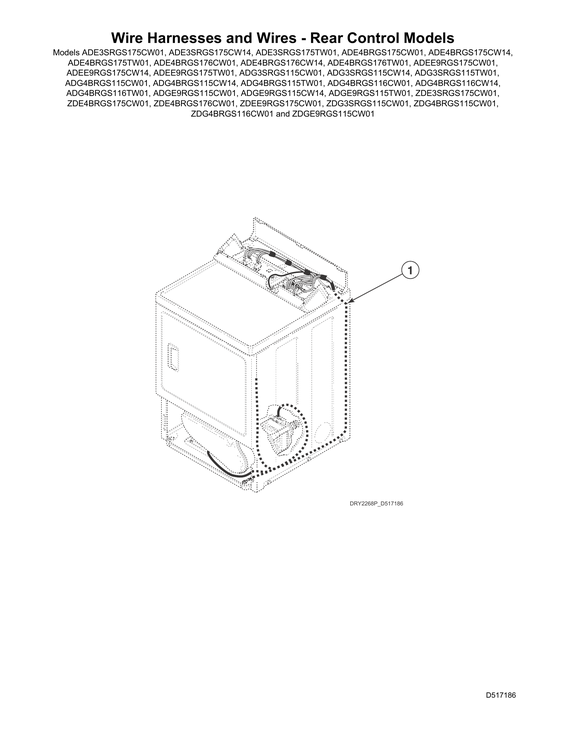 Wire harnesses/wires - rear control models