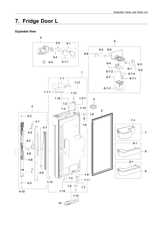 LEFT REFRIGERATOR DOOR PARTS