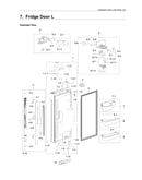 Left refrigerator door parts