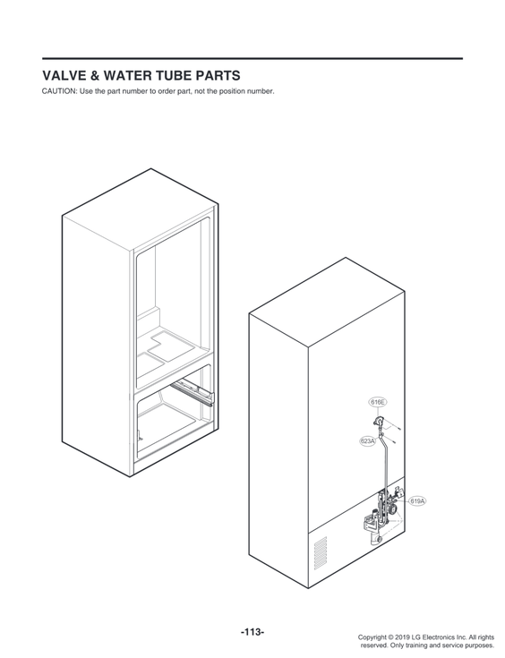 Valve & water tube parts