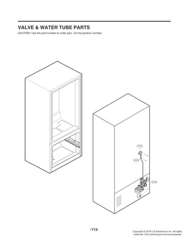 Valve & water tube parts