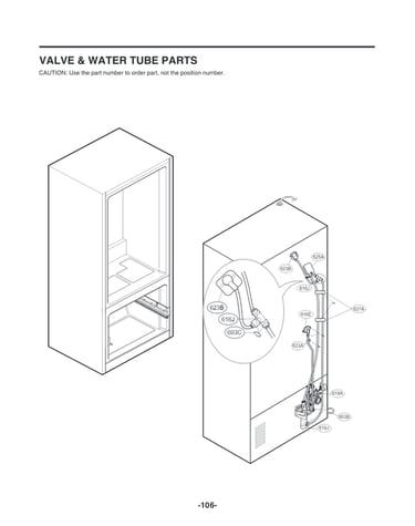 Valve & water tube parts