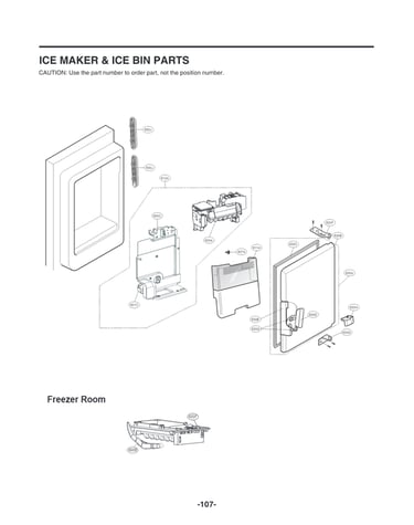 Ice maker & ice bin parts