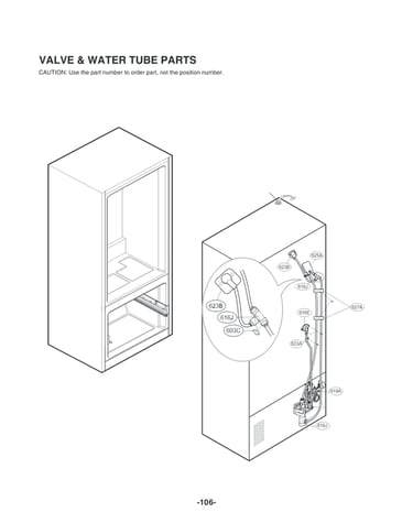 Valve & water tube parts