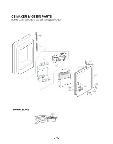 Ice maker & ice bin parts
