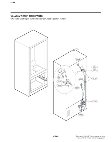 Valve & water tube parts