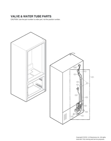 Valve & water tube parts