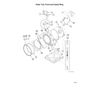 Speed Queen AFN50RSP113TW01 outer tub/front & clamp ring diagram