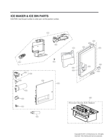 Ice maker & ice bin parts