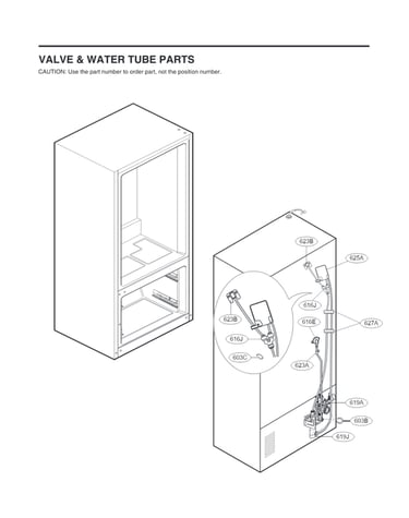 Valve & water tube parts