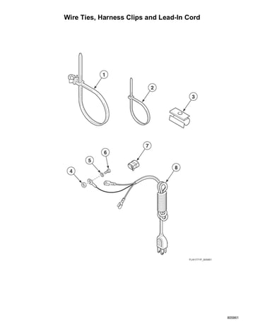 Wire ties/harness clips/lead-in cord