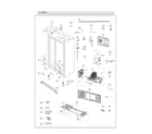 Samsung RS25J500DWW/BY-00 cabinet parts diagram