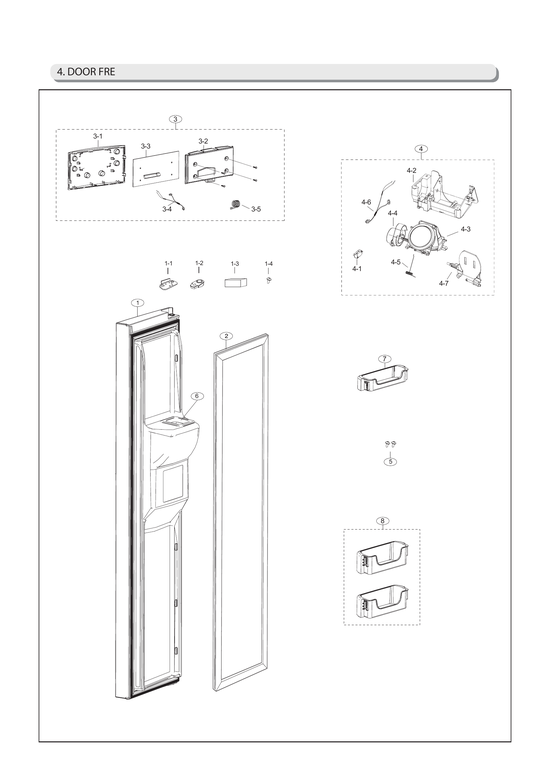 Freezer door parts