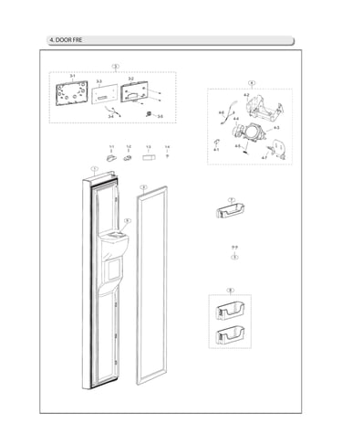 Freezer door parts